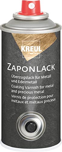 KREUL 840150 - Zaponlack, 150 ml Spraydose, transparenter Schutzlack für glänzende Metallflächen, verhindert Anlaufen, Verfärbung und Korrosion von Kreul