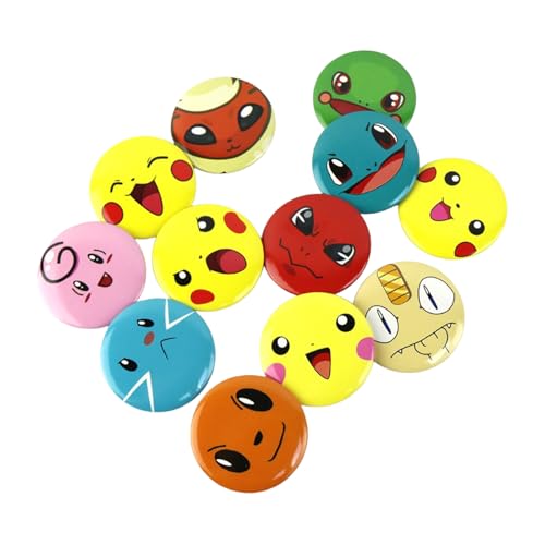 12 Pcs Poc-mon Abzeichen Mitgebsel Party Cartoon Anime Anstecker Kindergeburtstag, Mitbringsel Pins Buttons Kinder Mehrfarbig Mitbringsel Anime-Zeichen Ostergeschenke Füllstoffe für Mädchen Jungen von Krilucly