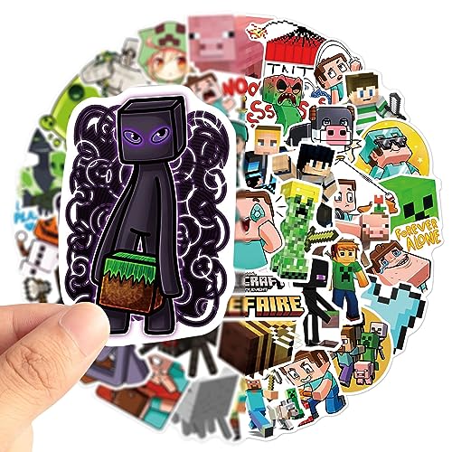 Krilucly Minecraft Aufkleber, 50 Stück Sticker Set Wasserdicht Vinyl Stickers Graffiti Style Decals für Auto Fahrrad Gitarre Gepäck Laptop Aufkleber, Geeignet für Erwachsene, Kinder, Teenager von Krilucly