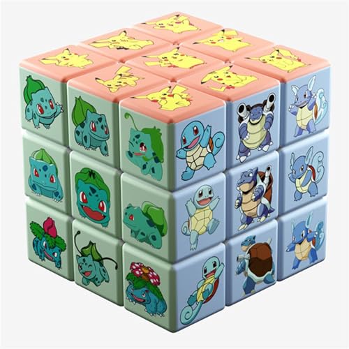 Krilucly Mini Zauberwürfel, Zauberwürfel Puzzle Nettes Tierthema Anime Muster, Lernspielzeug für Kinder ab 3 Jahren, Solides & Langlebiges, Magischer Würfel mit Lebendigen Farben(3x3x3) von Krilucly