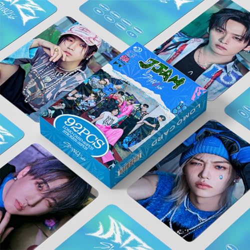 Krilucly Stray Kids Album ATE Fotokarten 92 Stück Photocards Kpop Gift Lomo Geschenk Lomo Karten Merch für streunende Kinder Jungen und Mädchen Cards Merch für Männliche Gruppensterne Fans von Krilucly