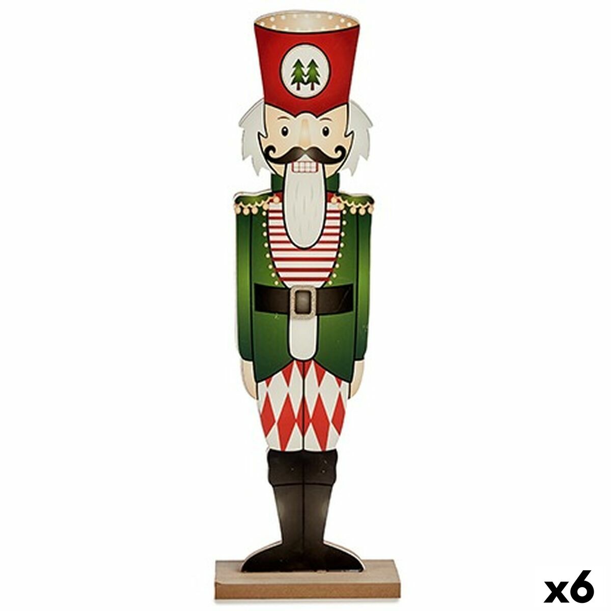 Deko-Figur Nussknacker Weiß Schwarz Rot grün Holz 10 x 60 x 19 cm (6 Stück) von Krist+