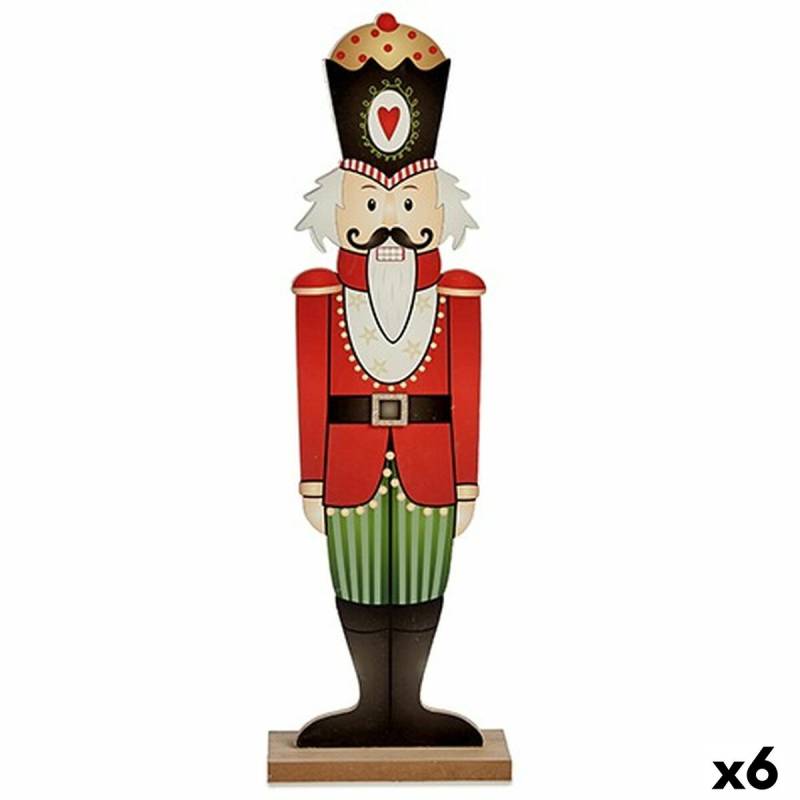 Deko-Figur Nussknacker Weiß Schwarz Rot grün Holz 10 x 60 x 19 cm (6 Stück) von Krist+