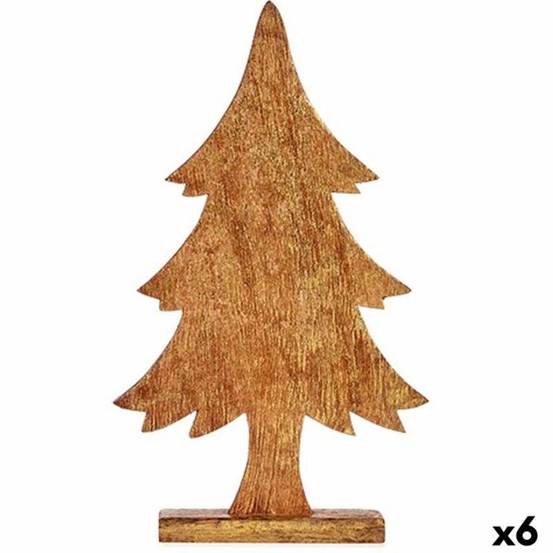 Deko-Figur Weihnachtsbaum Gold Holz 5,1 x 49,5 x 25,5 cm (6 Stück) von Krist+