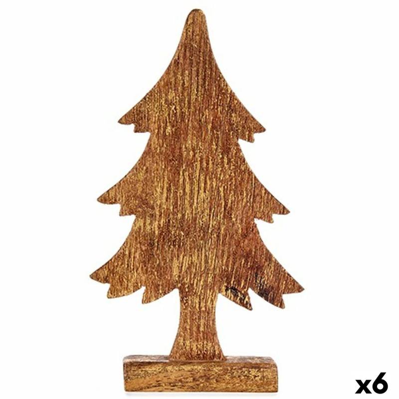 Deko-Figur Weihnachtsbaum Gold Holz 5 x 31 x 15,5 cm (6 Stück) von Krist+