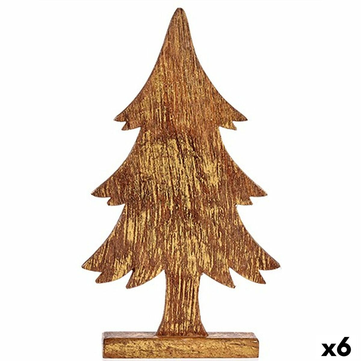 Deko-Figur Weihnachtsbaum Gold Holz 5 x 39 x 22 cm (6 Stück) von Krist+