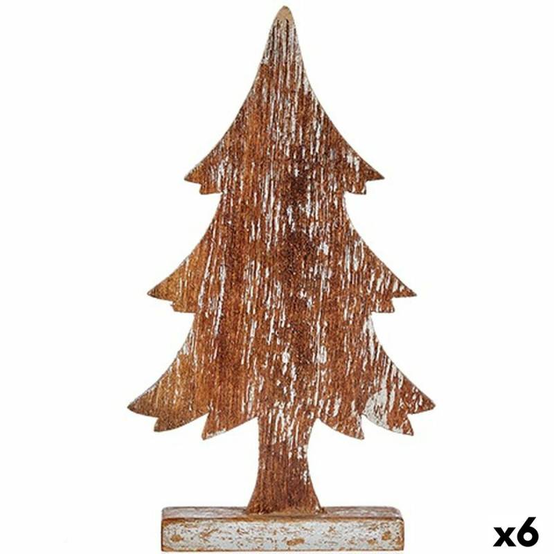 Deko-Figur Weihnachtsbaum Silberfarben Holz 5 x 39 x 21 cm (6 Stück) von Krist+