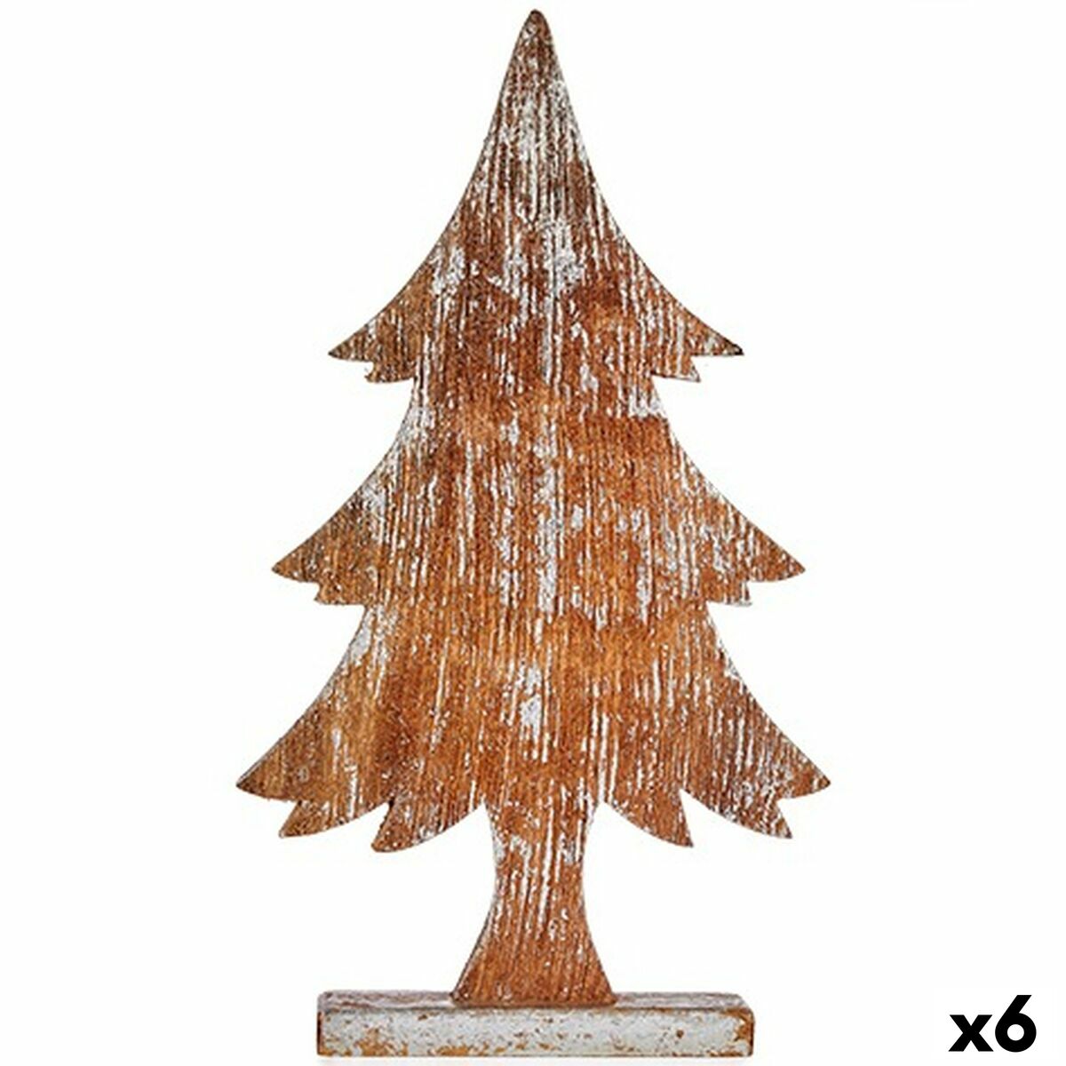 Deko-Figur Weihnachtsbaum Silberfarben Holz 5 x 49,5 x 26 cm (6 Stück) von Krist+