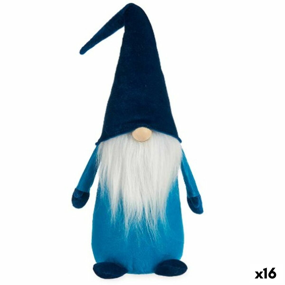 Deko-Figur Zwerg Blau Weiß Polyester Holz Sand 14 x 48 x 17,5 cm (16 Stück) von Krist+