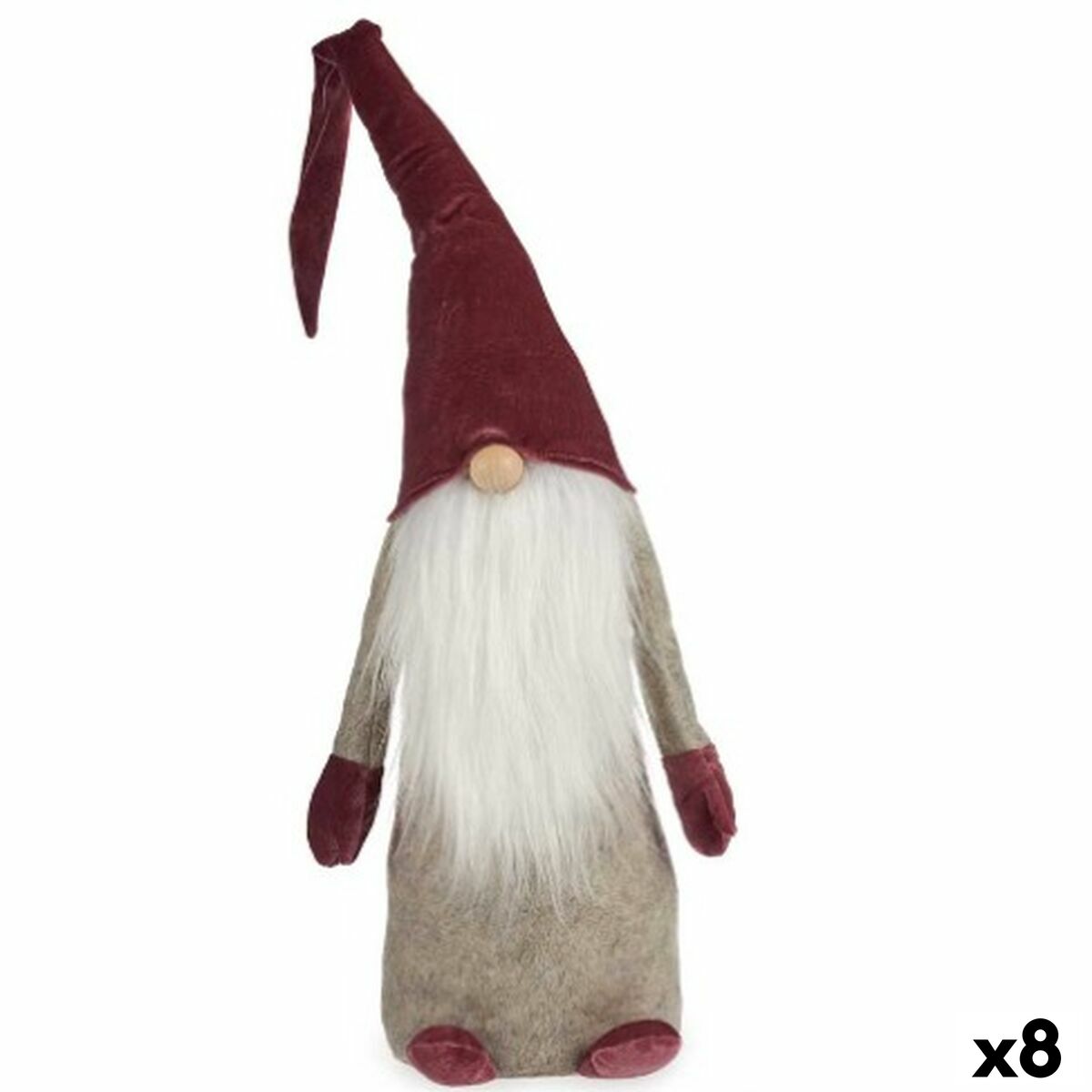 Deko-Figur Zwerg Weiß Grau Rosa Polyester Holz Sand 20 x 100 x 25 cm (8 Stück) von Krist+