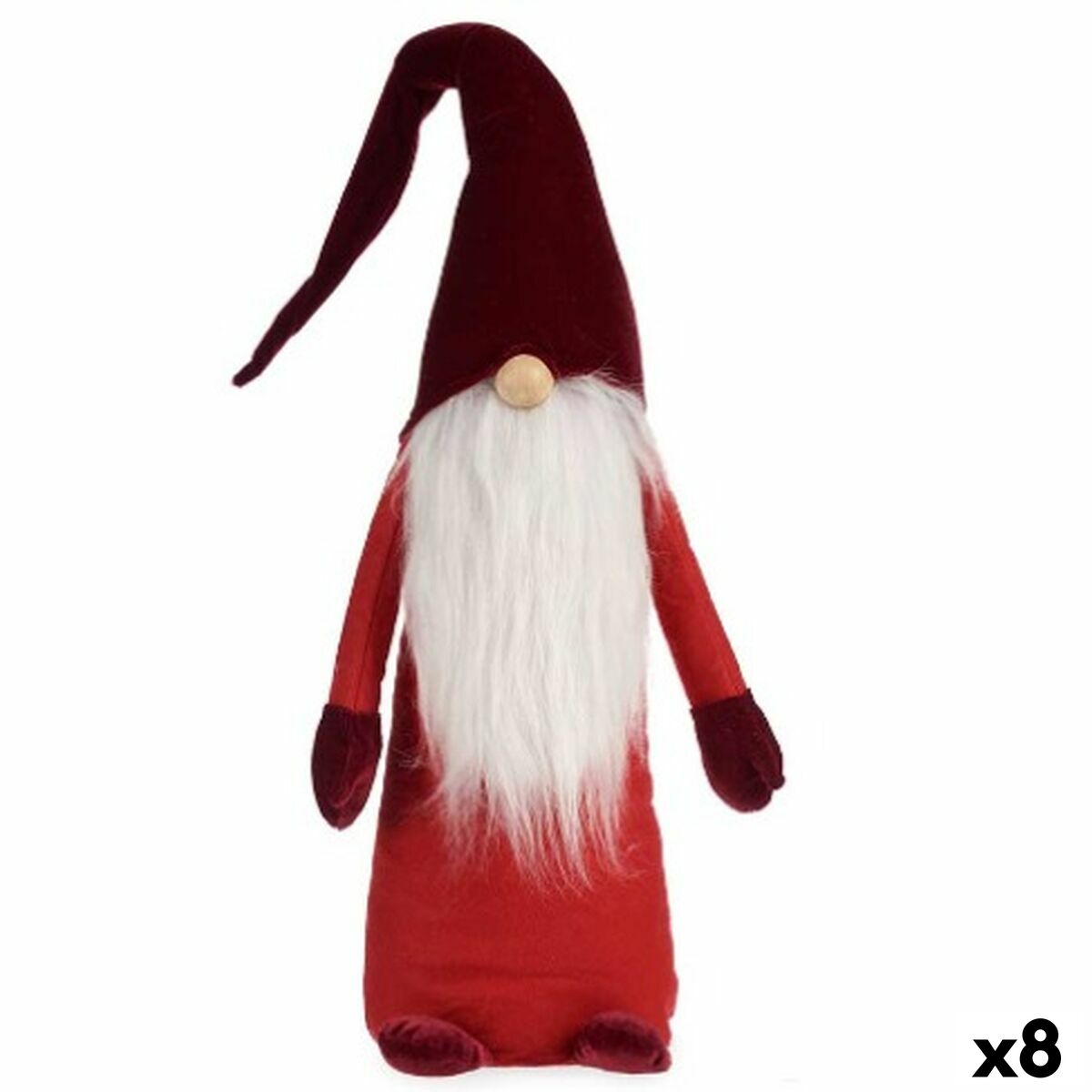 Deko-Figur Zwerg Weiß Rot Polyester Holz Sand 20 x 100 x 25 cm (8 Stück) von Krist+