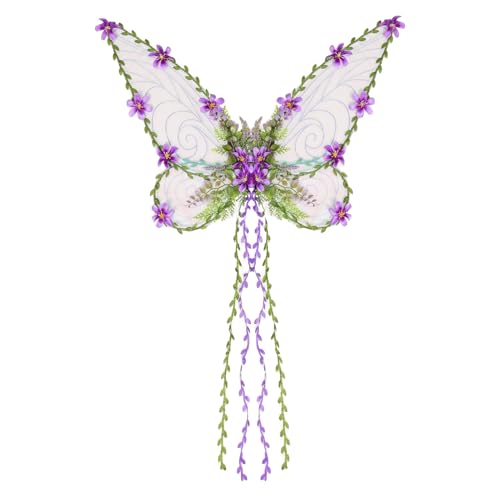 Krmoau Elfenflügel für Kinder, Schmetterlingsflügel Kostüm mit 3D-Blüten und Blättern, Kostüm Zubehör für Frauen und Kinder Halloween Festival Cosplay Krmoau Elfenflügel für Kinder, Schmetterlingsflügel Kostüm mit 3D-Blüten und Blättern, Kostüm Zubehör für Frauen und Kinder Halloween Festival Cosplay von Krmoau