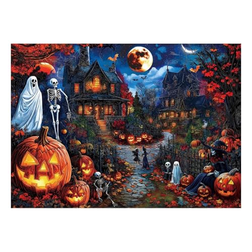 Krmoau Halloween Puzzles Für Erwachsene,1000 Teiliges Spukhaus Familienpuzzle, Lernspielzeug Brettspiel Für Die Freizeit, Herbstdekoration Krmoau Halloween Puzzles Für Erwachsene,1000 Teiliges Spukhaus Familienpuzzle, Lernspielzeug Brettspiel Für Die Freizeit, Herbstdekoration von Krmoau