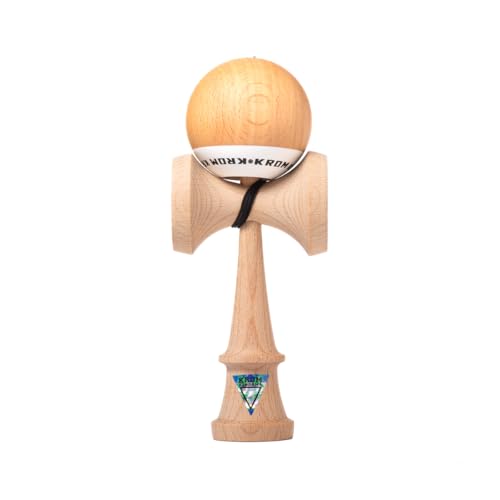 KROM - Kendama POP Naturoptik - Hohe Holzqualität - Für Anfänger und Profis - Pack : Ersatzschnur + Stickers von KROM