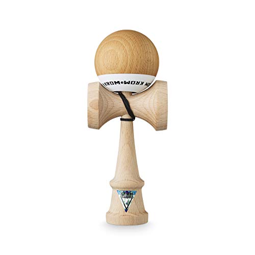 KROM - Kendama POP Naturoptik - Hohe Holzqualität - Für Anfänger und Profis - Pack : Ersatzschnur + Stickers von KROM