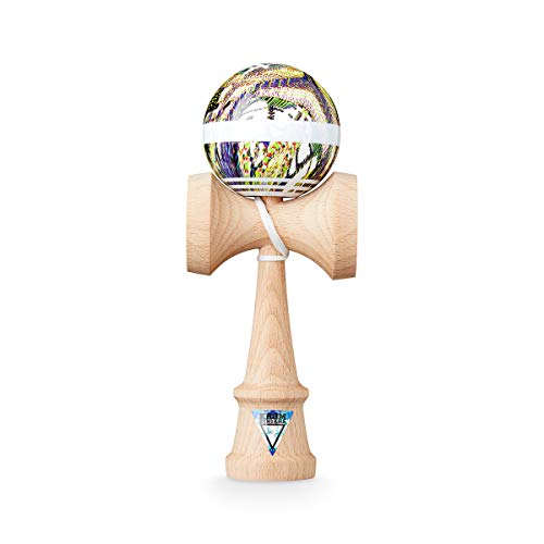 KROM Original Pro Kendama aus Holz für Anfänger und Fortgeschrittene - Geschicklichkeitsspiel für draußen und drinnen - Holzspielzeug mit Schnur und Ball - Kendama Skilltoy Kugelfangspiel von KROM