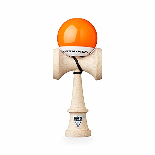 KROM - Kendama POP LOL Orange - Hohe Holzqualität - Für Anfänger und Profis - Pack : Ersatzschnur + Stickers von KROM