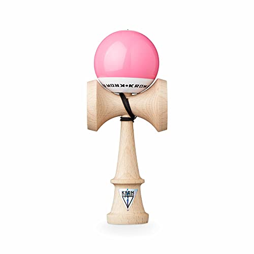 KROM - Kendama POP LOL Rosa - Hohe Holzqualität - Für Anfänger und Profis - Pack : Ersatzschnur + Stickers von KROM