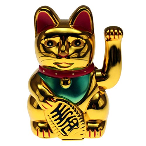 Krüger & Gregoriades 802040 - Winke-Katze, 16 cm, Gold von Krüger & Gregoriades