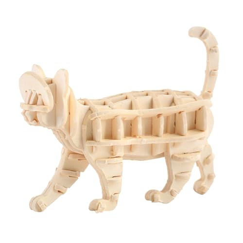 Krujecnt 3D-Tierpuzzle, 3D-Cartoon-Puzzle | Papierkonstruktionsspielzeug „Walking Cat“ - Kreative Gehirn-Teaser-Katzen-Rätsel, pädagogische Papier-Bastel-Katzenstatue, interaktiv für Urlaubsdekoration von Krujecnt