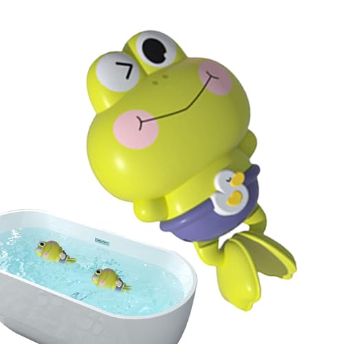 Krujecnt Aufziehbarer Schwimmfrosch, Aufziehbarer Frosch-Wasserspielzeug, Schwimmendes Froschspielzeug für Pool und Bad, Schwimmbadspielzeug, niedliches Cartoon-Frosch-Badewannenspielzeug zum von Krujecnt
