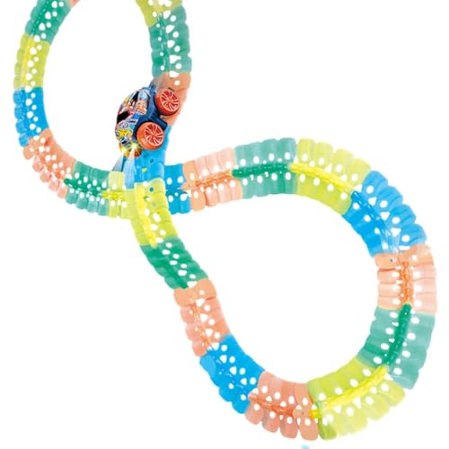 Krujecnt BAU Race Tracks Game, Track Play Set | Flexible Rennstrecke zusammenstellen Spielzeug | Rennspiel für Bildungsfahrzeuge, Vorschullernaktivitäten für Kinder und von Krujecnt