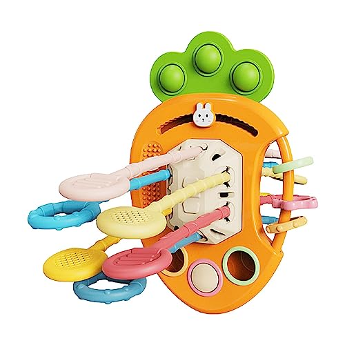 Krujecnt Baby ziehen Spielzeug, Ziehen Sie Schnurspielzeug für Baby | Pull String Game Multipurpose Teether,Buntes Baby -Teether -Bildungsinstrument für den Kindergarten von Krujecnt