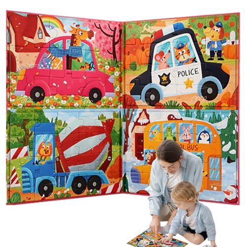 Krujecnt Buch mit magnetischen Puzzles für Kinder, magnetische Puzzles für Kleinkinder | Magnetisches Puzzlespiel für Mädchen | Kinder-Magnet-Puzzle-Spielzeug für Zuhause, Auto, Outdoor, Roadtrip von Krujecnt