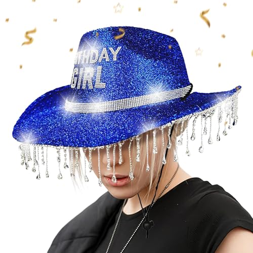 Krujecnt Cowboyhüte Für Damen - Festliche Geburtstagskappe | Strasssteine Verzierungen Hüte für Erwachsene Festival Reise Urlaub Party Geburtstag Krujecnt Cowboyhüte Für Damen - Festliche Geburtstagskappe | Strasssteine Verzierungen Hüte für Erwachsene Festival Reise Urlaub Party Geburtstag von Krujecnt