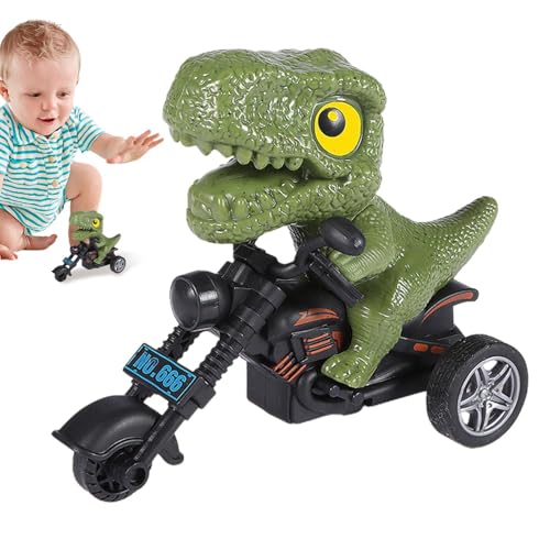 Krujecnt Dinosaurier-Motorrad für Kinder, zurückziehbares Dinosaurier-Auto - Motorrad-Autospielzeug für Kinder,Spielzeugauto für Kinder, reibungsbetriebenes Motorradspiel, Dinosaurier-Autospielzeug, von Krujecnt