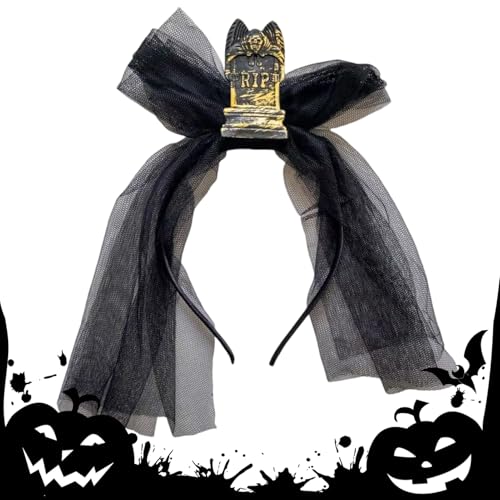 Krujecnt Halloween Kopfschmuck | Grusiges Grabstein Kopfband Mit Schleier Für Party,Gruseliges Halloween Kostüm Zubehör Kopfschmuck Für Maskenbälle Bühnenshow Party Cosplay Krujecnt Halloween Kopfschmuck | Grusiges Grabstein Kopfband Mit Schleier Für Party,Gruseliges Halloween Kostüm Zubehör Kopfschmuck Für Maskenbälle Bühnenshow Party Cosplay von Krujecnt