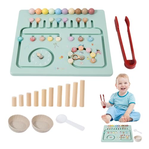 Krujecnt Hölzerne Farbpassungsrätselspielzeug, Holzmathematik -Puzzle | Bildungszählung Matching Board - Feinmotorikspiel Kleinkindaktivitäten für Kinder, Mädchen, Kinder, Tochter von Krujecnt