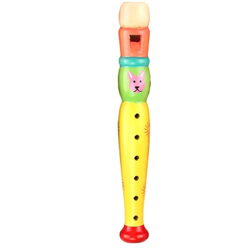 Krujecnt Kleine Hölzerne Blockflöten Für Kinder, Bunte 6-Loch-Flöte Für Kinder, Rhythmus Lernen Musikinstrument, Baby Early Education Musik Und Sound Spielzeug (Zufällige Farbe, 1PC) von Krujecnt