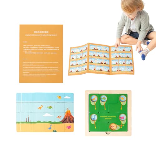 Krujecnt Kleinkind-Puzzle,Kleinkind-Puzzles | Holztierpuzzles Dinosaurierspielzeug - Lern- und Bildungsspielzeug, sensorische Puzzles, Lernaktivitäten im Vorschulalter für Kinder, Jungen und Mädchen von Krujecnt