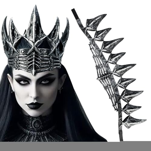 Krujecnt Krähenkrone, Krähenkrone für Frauen,Cosplay Krone Gothic Kopfschmuck - Gothic Kopfbedeckung Kostümzubehör Krone Cosplay für Frauen und Mädchen Krujecnt Krähenkrone, Krähenkrone für Frauen,Cosplay Krone Gothic Kopfschmuck - Gothic Kopfbedeckung Kostümzubehör Krone Cosplay für Frauen und Mädchen von Krujecnt