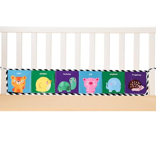 Krujecnt Kuschelbücher für Babys,Kinderbettbücher für Babys - Crinkle Books Kleinkindspielzeug | Kaubare Sinnesbücher, Stoffbücher, Lernspielzeug, kontrastreiches Spielzeug für die frühe Entwicklung von Krujecnt