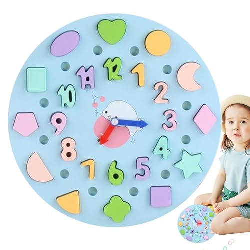 Krujecnt Lernuhr für Kinder, Lehruhr | Buntes Mathe-Spielzeug, Zahlenform-Matching-Spiel | Uhr-Farbzahl-Mathe-Lehrmittel, Vorschul-Lernaktivitäten für und Mädchen von Krujecnt