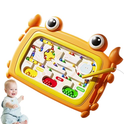 Krujecnt Magnetisches Labyrinthbrett für Kinder – pädagogisches, interaktives Farb-Labyrinth-Brett, multifunktionales sensorisches Spielzeug, Farbsortierspiel für Früherziehung von Krujecnt