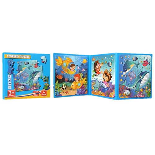 Krujecnt Magnetisches Puzzle, Reisepuzzle für Kinder im von 3–5 Jahren - Bauernhof-Themenpuzzle,Magnetisches Puzzle-Buch für Kleinkinder, Reise-Aktivitätsspielzeug für Kinder, Spiele für von Krujecnt