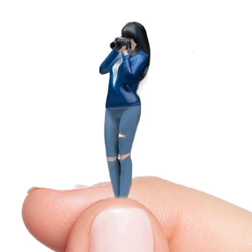 Krujecnt Miniaturfiguren Modell, Fotograffigur Spielzeug, 1/64 Skala Simuliertes Anzeige -Figurinzeichen, Sammler -Diorama -Figur Street People Model für Frauen, Männer, Kinder von Krujecnt