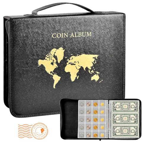 Krujecnt Münzalben für Sammler - Münzhalteralbum | Transparentes Münzsammelbuch, Währungssammelbuch für tragbares Neujahrsgeschenk Krujecnt Münzalben für Sammler - Münzhalteralbum | Transparentes Münzsammelbuch, Währungssammelbuch für tragbares Neujahrsgeschenk von Krujecnt