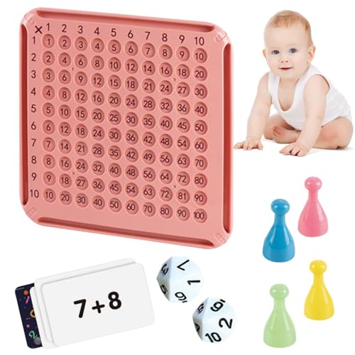 Krujecnt Multiplikation Math Board, Mathe Table Game,Hölzerne mathematische Lernpädagogik - Multiplikationsspielzeug für Kinder Lernen manipulativ für die Grundschule von Krujecnt