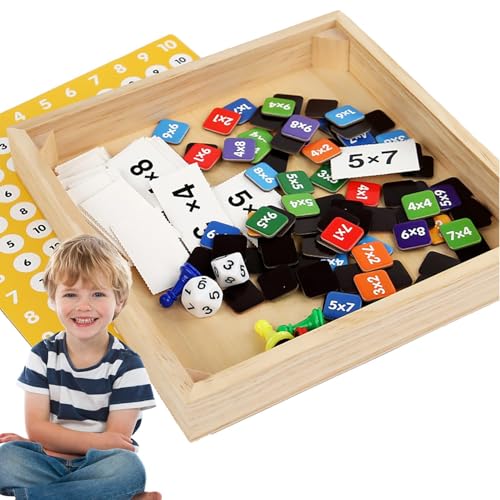 Krujecnt Multiplikations -Brettspiel, Holzmultiplikationsbrett - Interaktives magnetisches Lernspielzeug,Vorschullernspielzeug für Kinder, Multiplikations -Brettspiel für und Schule von Krujecnt