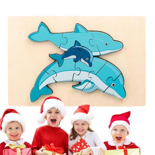 Krujecnt Pädagogisches 3D-Cartoon-Puzzle,Pädagogisches 3D-Cartoon-Puzzle für Kinder | Holzpuzzles Lernen 3D-Puzzles - Lernspielzeug, Cartoon-Puzzles für Zuhause, Reisen, Förderung von Kreativität und von Krujecnt