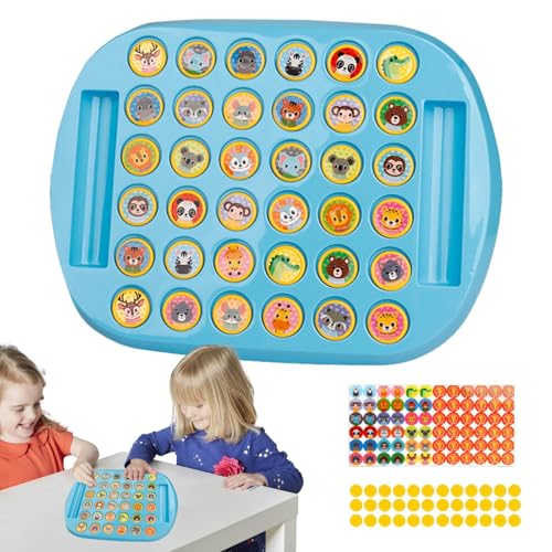 Krujecnt Passendes Schachspiel für Kinder, passendes Puzzlespiel - Visuelles Puzzle-Matching-Spiel für Kinder - Klare Cartoon-Muster, frühes Lernspielzeug für Zuhause, Schule, Reisen, im Freien von Krujecnt