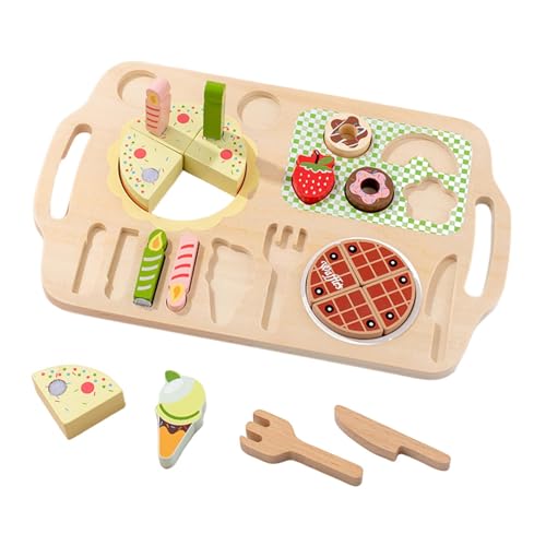 Krujecnt Play Food Kochset,Pretend Play Food Set | Kinder täuschen Spielzeug aus Holz in der Küche und Essen vor,Kinderküchen-Spielset für Jungen und Mädchen, Spielzeug zur Entwicklung der Fantasie von Krujecnt