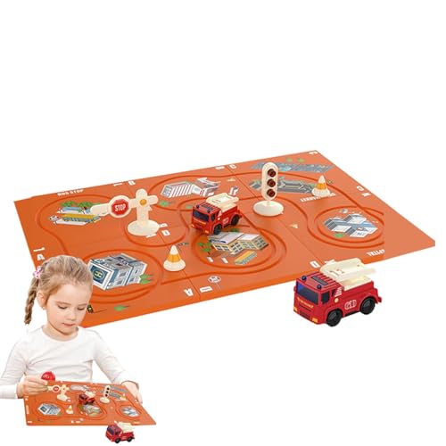 Krujecnt Puzzle-Autospuren mit Fahrzeugen,Autospur-Puzzle für Kinder - Zusammenbau von Elektroauto-Schienenspielzeugen | Entwicklungspädagogisches Eisenbahnwagen-Bauspielzeug für Mädchen und Kinder ab von Krujecnt