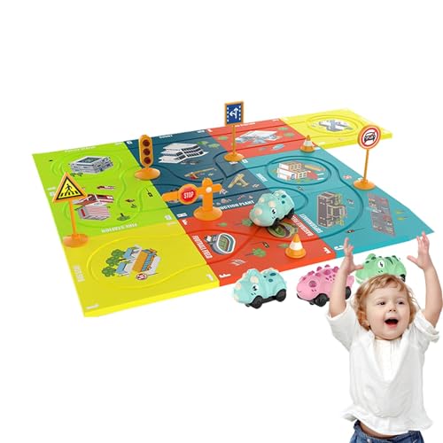 Krujecnt Puzzle-Track-Auto-Spielset, Puzzle-Track-Play-Spielzeugfahrzeug,Lernspielzeug für kritisches Denken - Kreativer Zusammenbau von Elektroauto-Schienenspielzeug, lustiges Entwicklungsspielzeug von Krujecnt