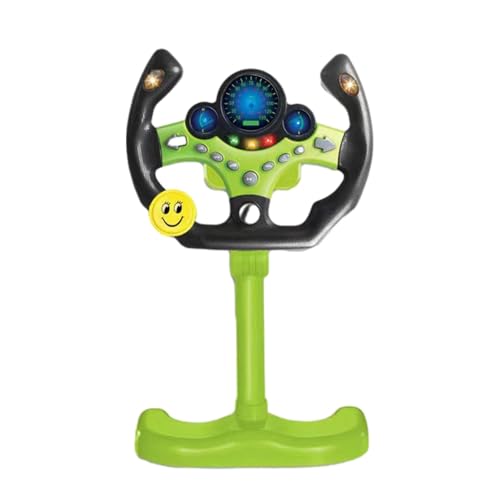 Krujecnt Simuliertes Lenkrad Für Kinder, Stand-Lenkrad Spielzeug Für Kinder, Pretend Driving Seat Spielzeug, Simulierter Fahr-Controller, Musik Und Sound Lernspielzeug Für jungens, Mädchen (Grün) von Krujecnt