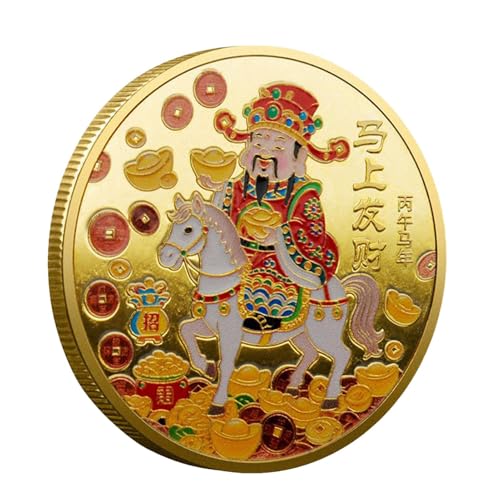 Krujecnt Souvenir-Münze, chinesisches Neujahrspferd, Wohlstandsmünze – kompaktes Kratzwerkzeug für Männer, Freunde, , Mädchen, Teenager, Ehefrau, Familie, Tochter, Sohn, Jugendliche, Ehemann Krujecnt Souvenir-Münze, chinesisches Neujahrspferd, Wohlstandsmünze – kompaktes Kratzwerkzeug für Männer, Freunde, , Mädchen, Teenager, Ehefrau, Familie, Tochter, Sohn, Jugendliche, Ehemann von Krujecnt